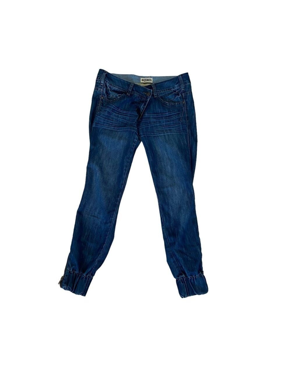 Hand Crafted for you with love jeans asymmetrical zipper closure lightweight 10